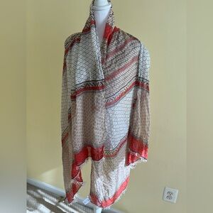 Caslon Red and Cream Patterned Scarf